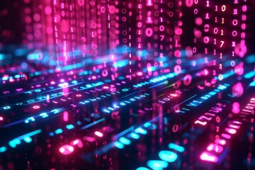 Digital Binary Technology Background created with Generative AI