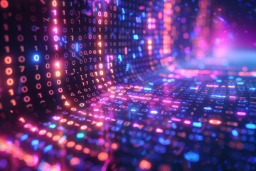 Digital Binary Technology Background created with Generative AI