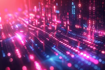 Digital Binary Technology Background created with Generative AI