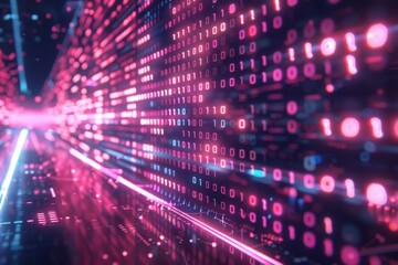 Digital Binary Technology Background created with Generative AI