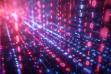 Digital Binary Technology Background created with Generative AI