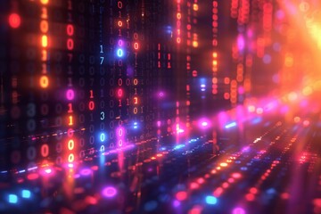 Digital Binary Technology Background created with Generative AI