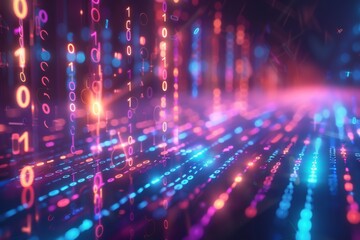 Digital Binary Technology Background created with Generative AI