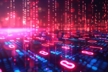 Digital Binary Technology Background created with Generative AI