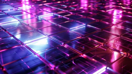 Wall Mural - A computer generated image of a metallic floor with a purple hue