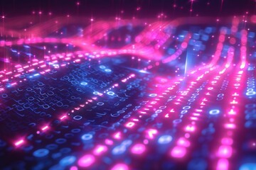 Digital Binary Technology Background created with Generative AI