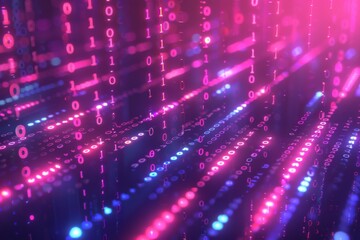 Digital Binary Technology Background created with Generative AI