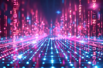 Digital Binary Technology Background created with Generative AI