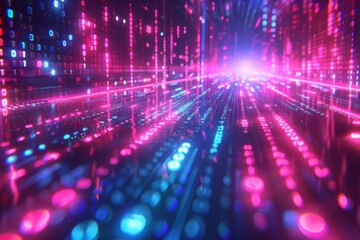 Digital Binary Technology Background created with Generative AI