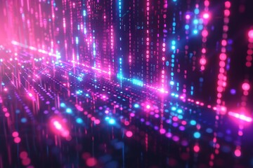 Digital Binary Technology Background created with Generative AI