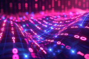 Digital Binary Technology Background created with Generative AI