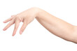 © Pataradon - Male hand picking something  isolated on white background.