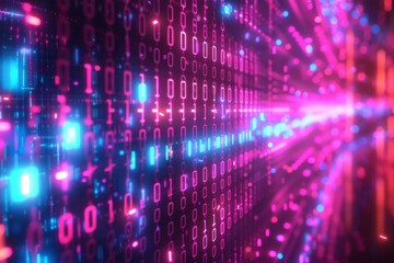 Digital Binary Technology Background created with Generative AI