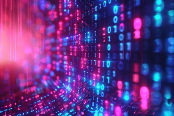 Digital Binary Technology Background created with Generative AI