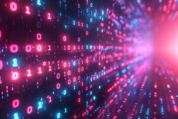 Digital Binary Technology Background created with Generative AI