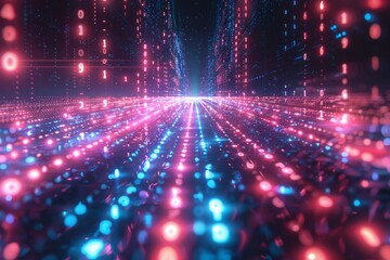 Digital Binary Technology Background created with Generative AI