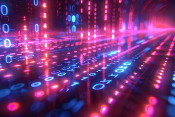 Digital Binary Technology Background created with Generative AI