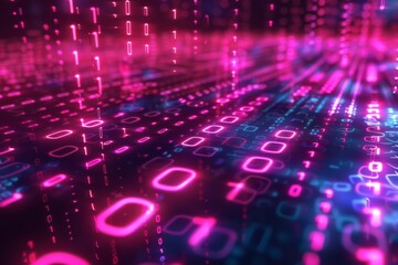 Digital Binary Technology Background created with Generative AI