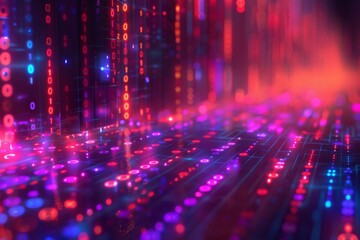 Digital Binary Technology Background created with Generative AI