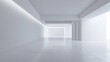 © kitipol - An empty white room with ample natural light and sleek architectural details, presenting a blank canvas for creative exploration and conceptual photography.