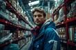 © Maquette Pro - Warehouse Packer in Protective Gear Organizing Goods for Storage