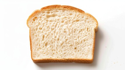 slice of bread isolated white background. food for designer ads  