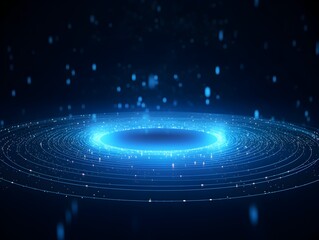 glowing digital spheres and futuristic data visualization in cyberpace