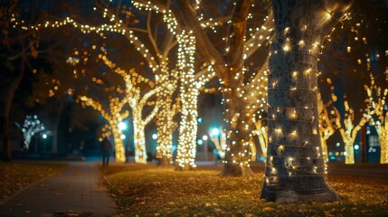 Canvas Print - Sparkling Lights in the Park