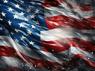 Wall Mural - Generous American flag with shiny style