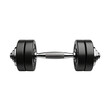 © narak0rn - A black dumbbell with steel handle isolated on transparent background. Ideal for fitness, weight training, and home gym equipment visuals.