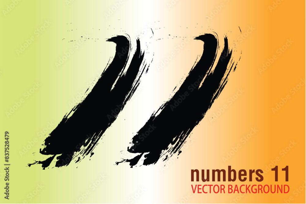 numbers 11 written with a brush vector, 11 Years Anniversary ...