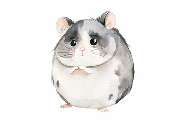 Canvas Print - Cute Watercolor Hamster