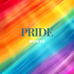 Celebrate Pride Month 2024 ,Pride Month lettering on colorful background