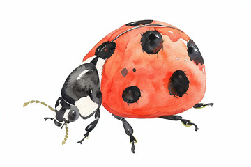 Poster - Watercolor Ladybug Illustration