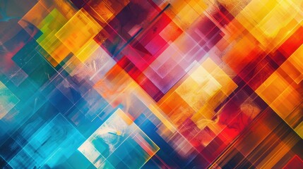 Wall Mural - geometric square abstract colorful texture, and background AI generated