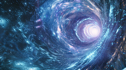Wall Mural - an ultrarrealistic time travel gateway based on current theories of quantum physics