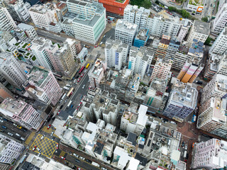 Aufkleber - Top view of Hong Kong kowloon in Mong Kok district