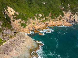 Wall Mural - Aerial view of Hong Kong Sai Kung natural landscape geopark