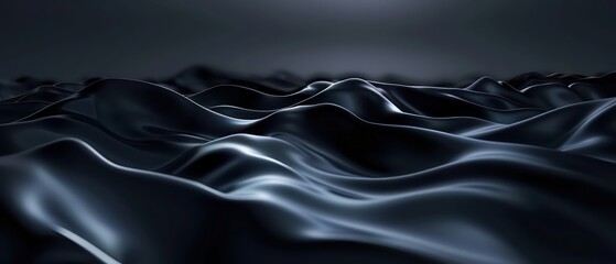 black abstract moving smoothed lines with futuristic glowing effect 