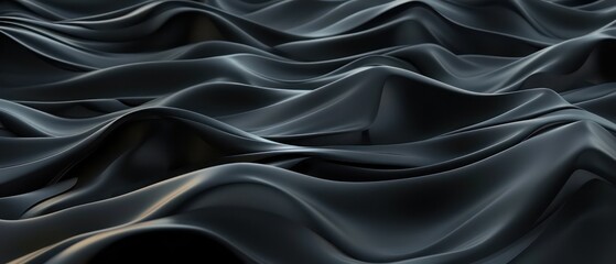 black abstract moving smoothed lines with futuristic glowing effect 