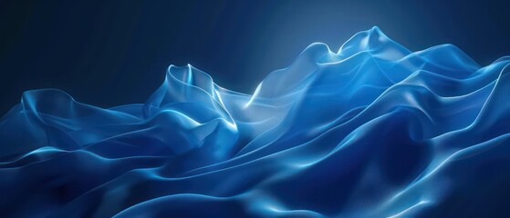 blue abstract moving smoothed lines with futuristic glowing effect