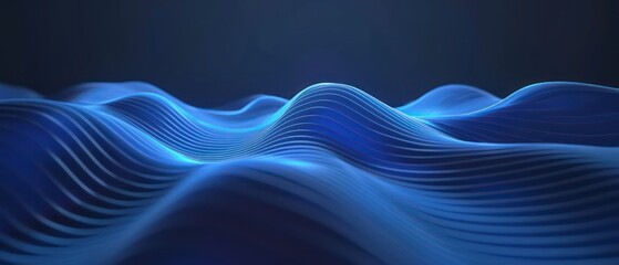 blue abstract moving smoothed lines with futuristic glowing effect