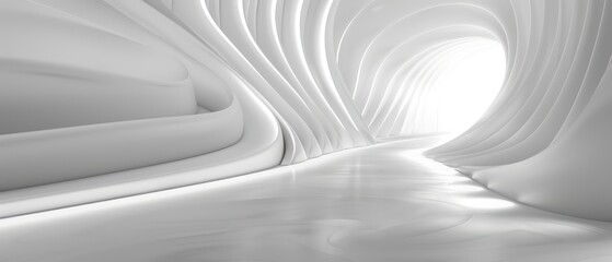 Wall Mural - dark white abstract moving smoothed lines with futuristic glowing effect