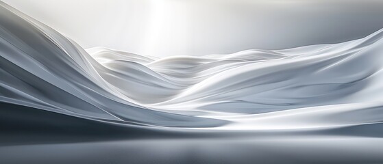 Wall Mural - dark white abstract moving smoothed lines with futuristic glowing effect