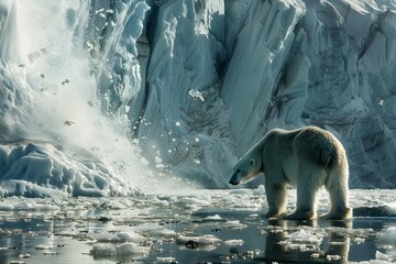 Wall Mural - polar bear in the region