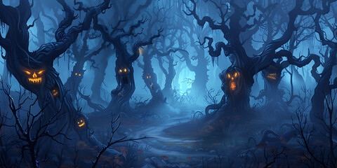 Wall Mural - halloween scene