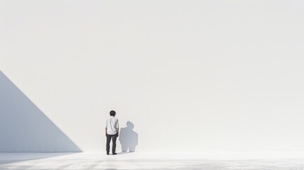 Wall Mural - businessman standing in front of a wall