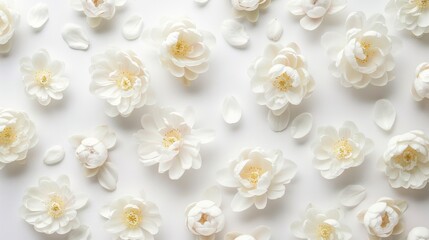 Wall Mural - close up of white flowers