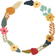 © bintoro - Floral frame with flowers and leaves. Frame for wedding, print design or greeting.