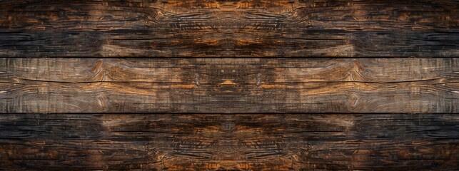 old brown rustic dark wooden texture - wood timber background panorama long banner, Generative AI